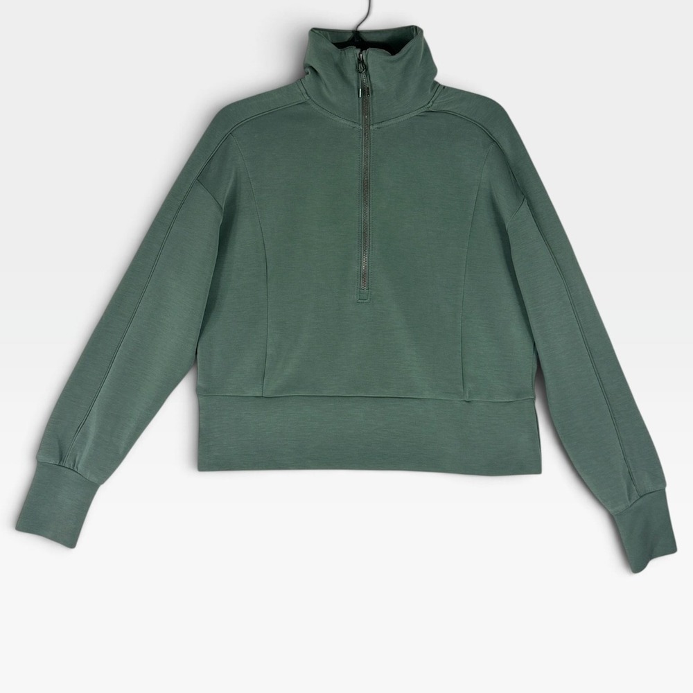 Member's Mark Sandwash Half Zip Pullover Womens XS Sage Green Athleisure NWOT